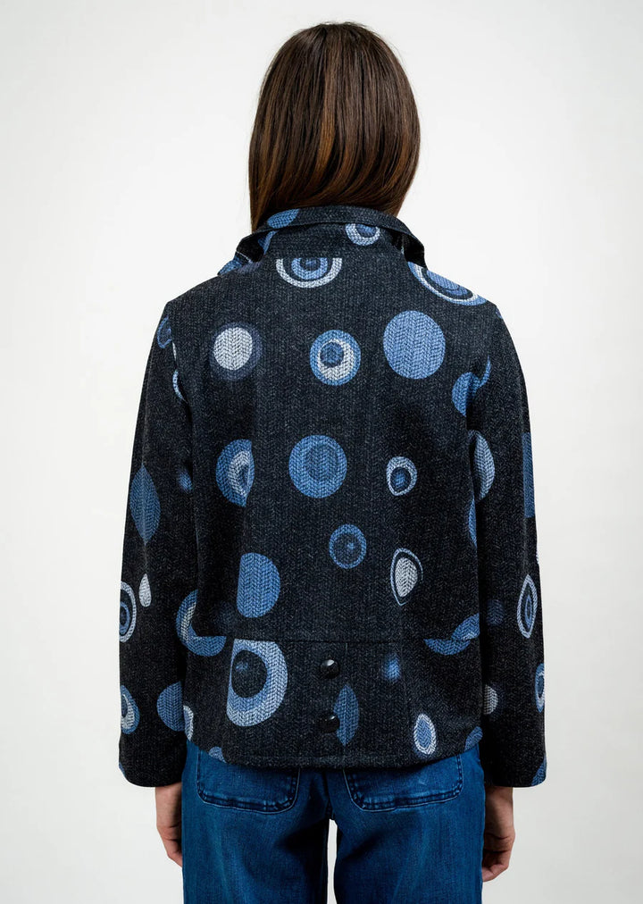 Trisha Tyler Wire Collar Button Detail Dot Jacket