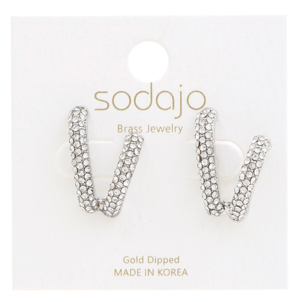 Joia Sodajo V Shape Metal Gold Dipped Earrings