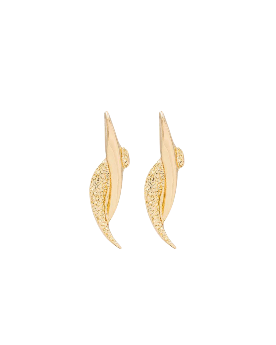Joia Textured Curve Metal Stud Earring