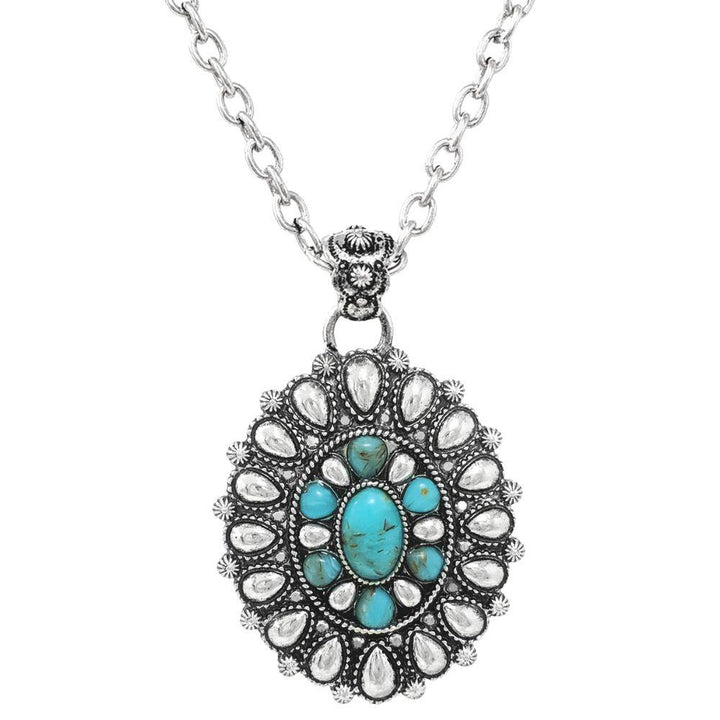 Joia Western Concho Pendant Metal Necklace