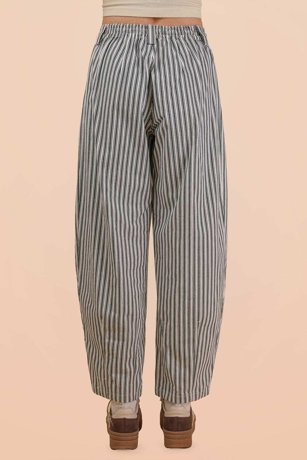 Vey J Striped Barrel Denim Pants