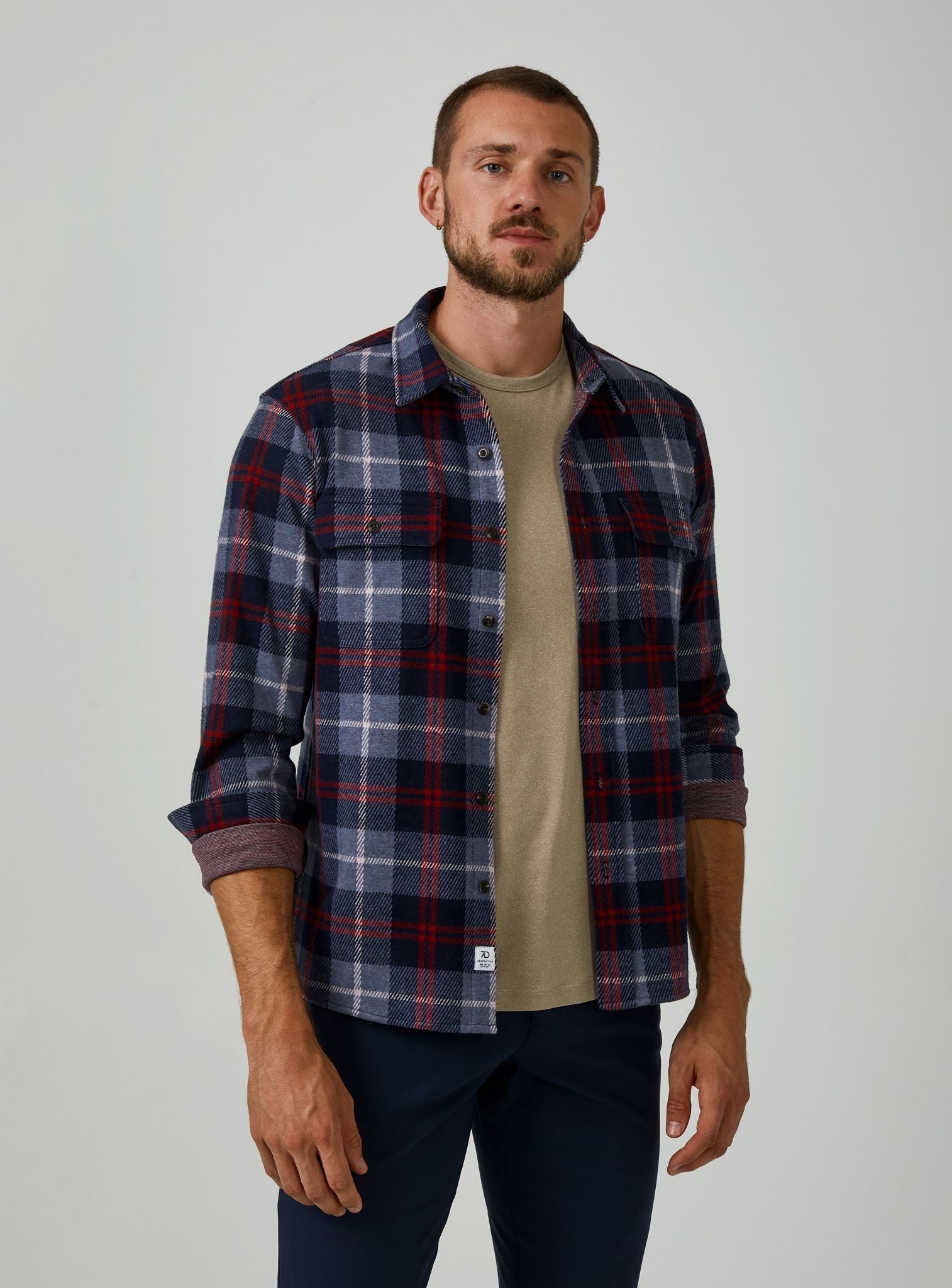 7 Diamonds Generation 4 Way Stretch Long Sleeve Shirt Plaid