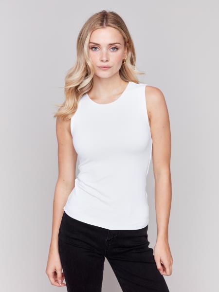 Charlie B Super Stretch Sleeveless Top Double Cloth Knit