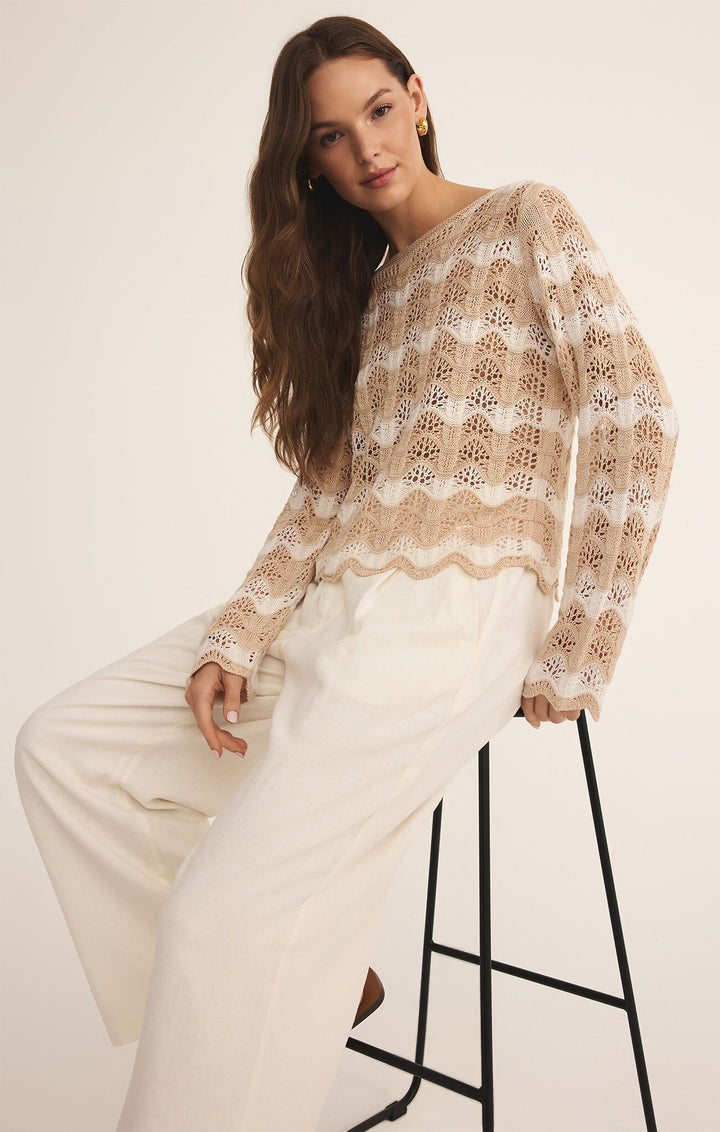 Z Supply Azura Stripe Crochet Sweater