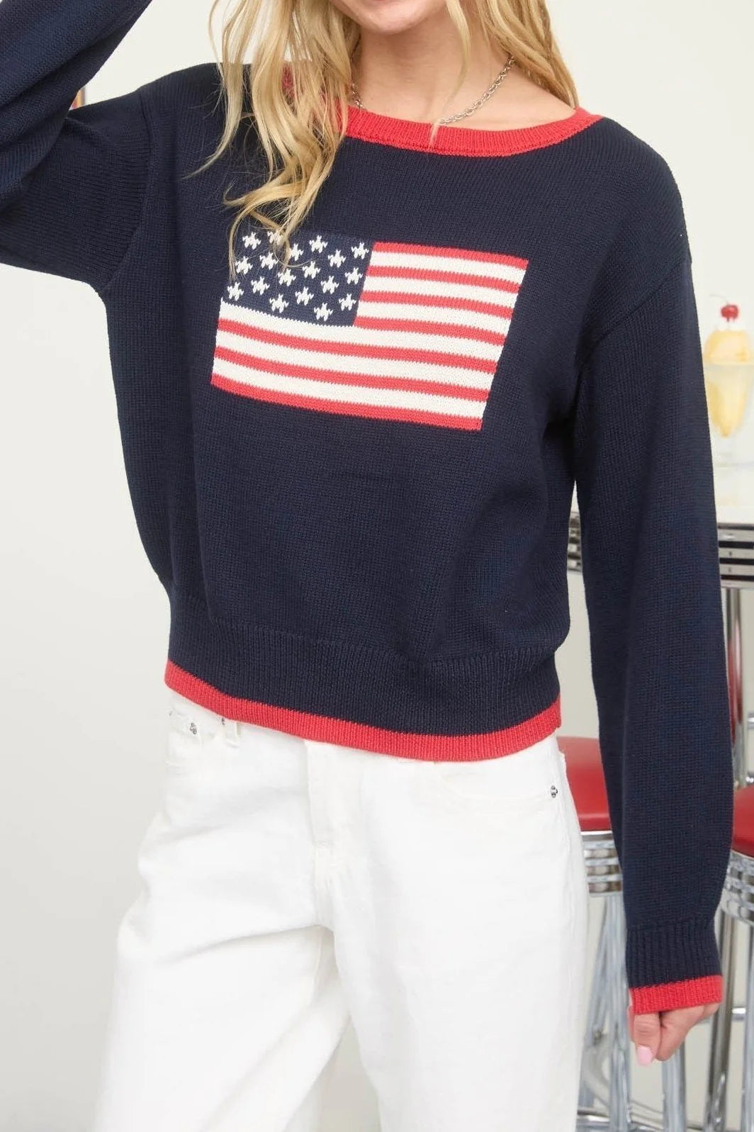 Mine American Flag Knit Sweater