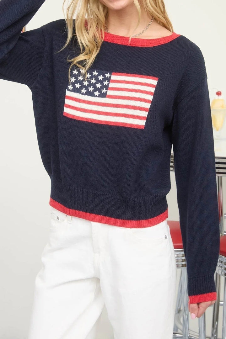Mine American Flag Knit Sweater
