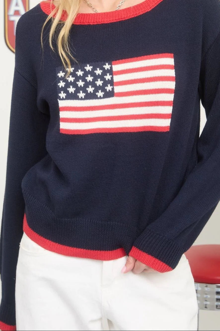 Mine American Flag Knit Sweater