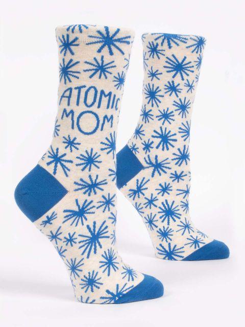 Blaue Q Atomic Mom Crew Socke