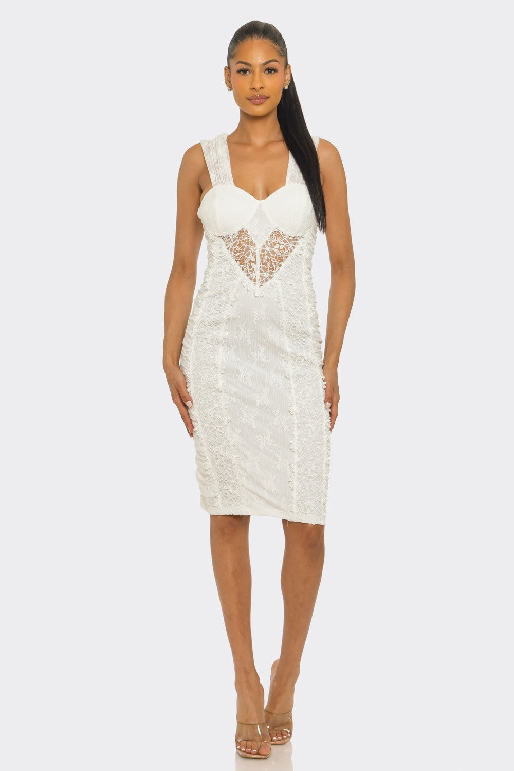 Spring Haze Lace Mix and Match Midi Dress