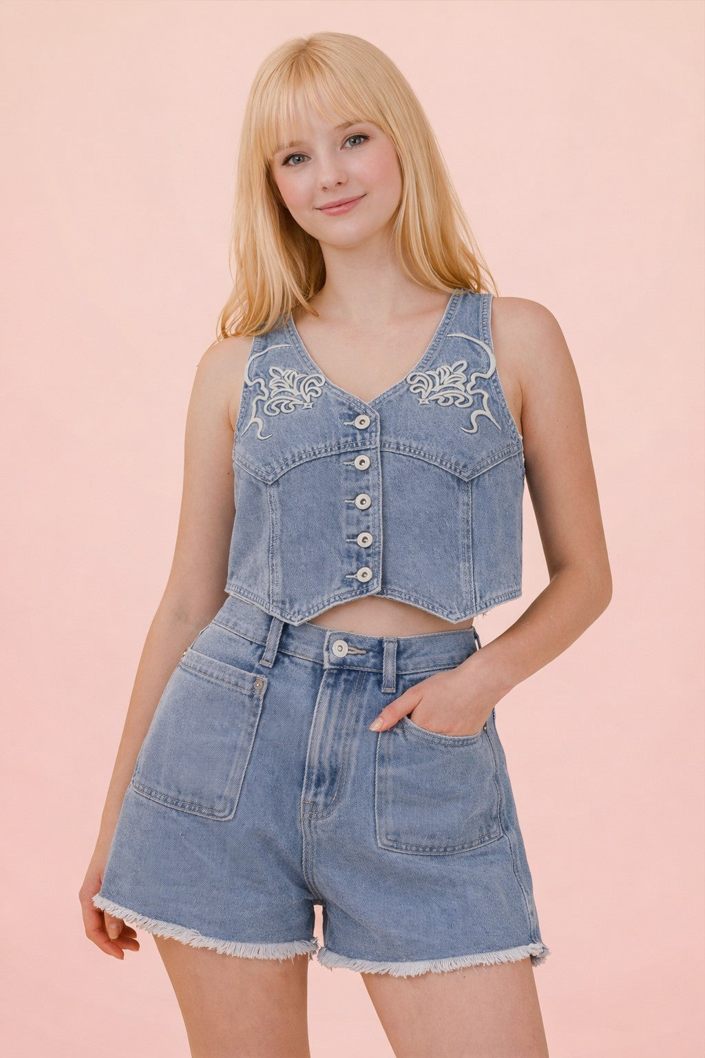 Very J Denim Tank