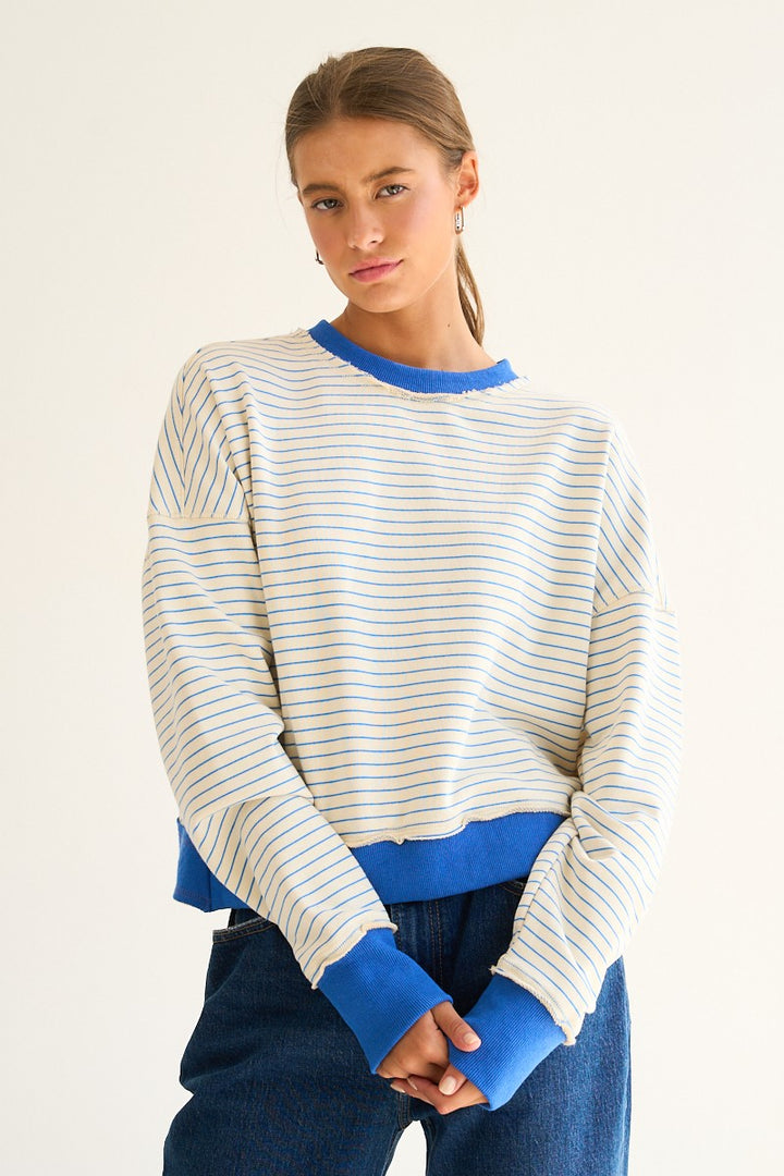 The Greii Striped Sweatshirt With Back Cross Detail