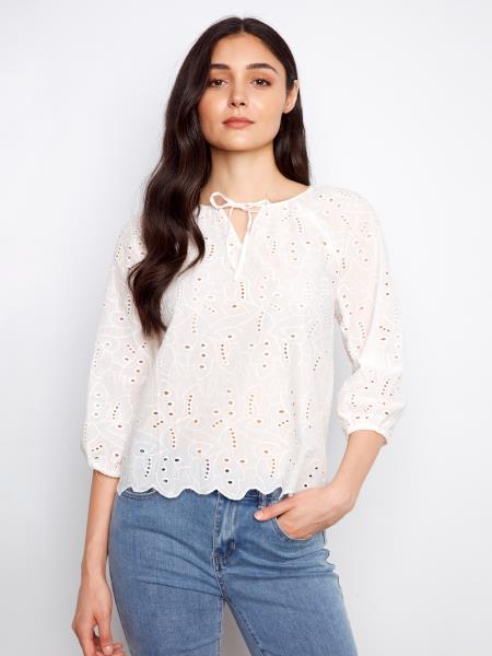 Charlie B Cotton Eyelet Blouse