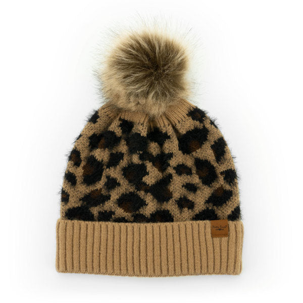 DM Merchandising Snow Leopard Pom Hat