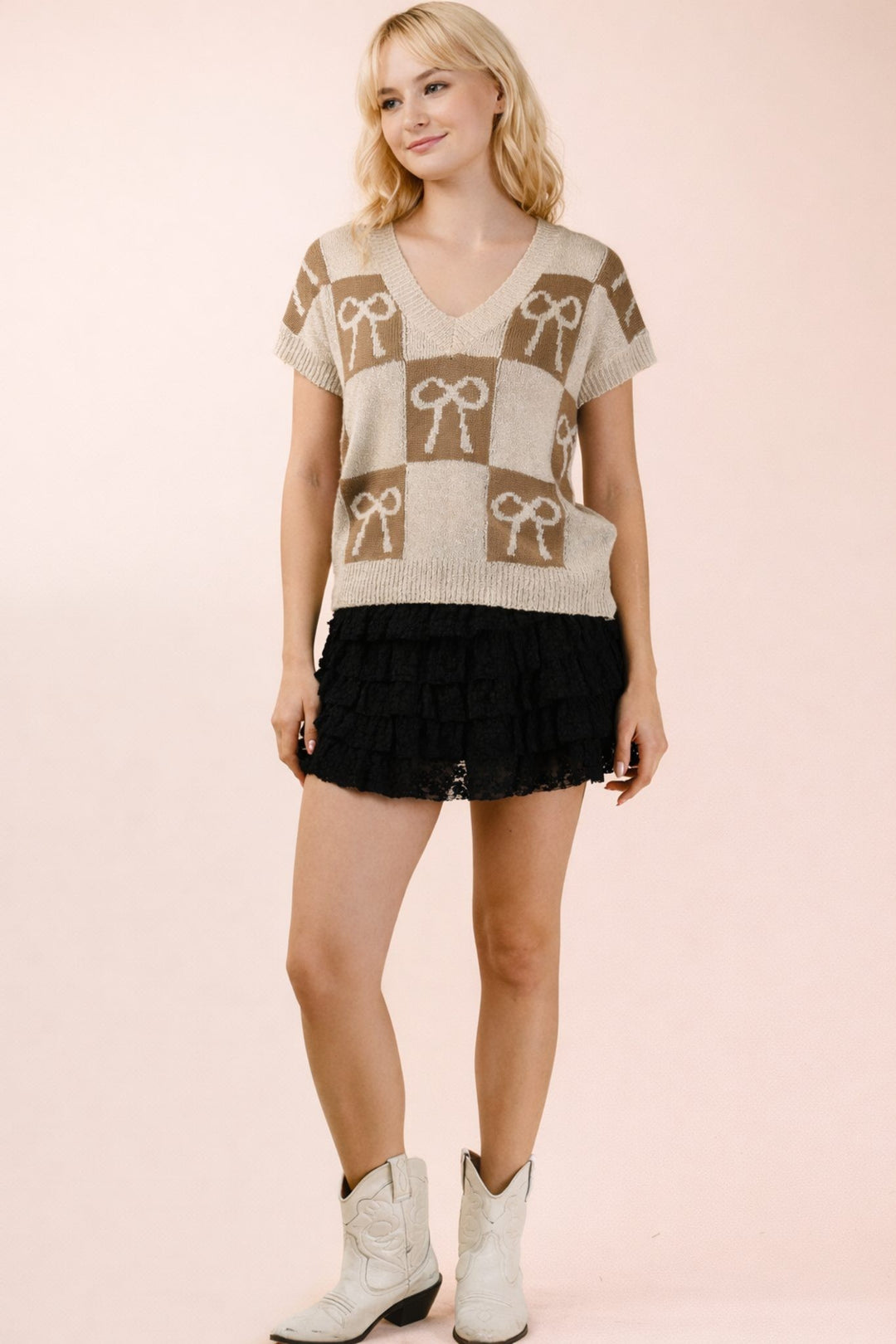 Very J Ruffle Lace Layered Skort