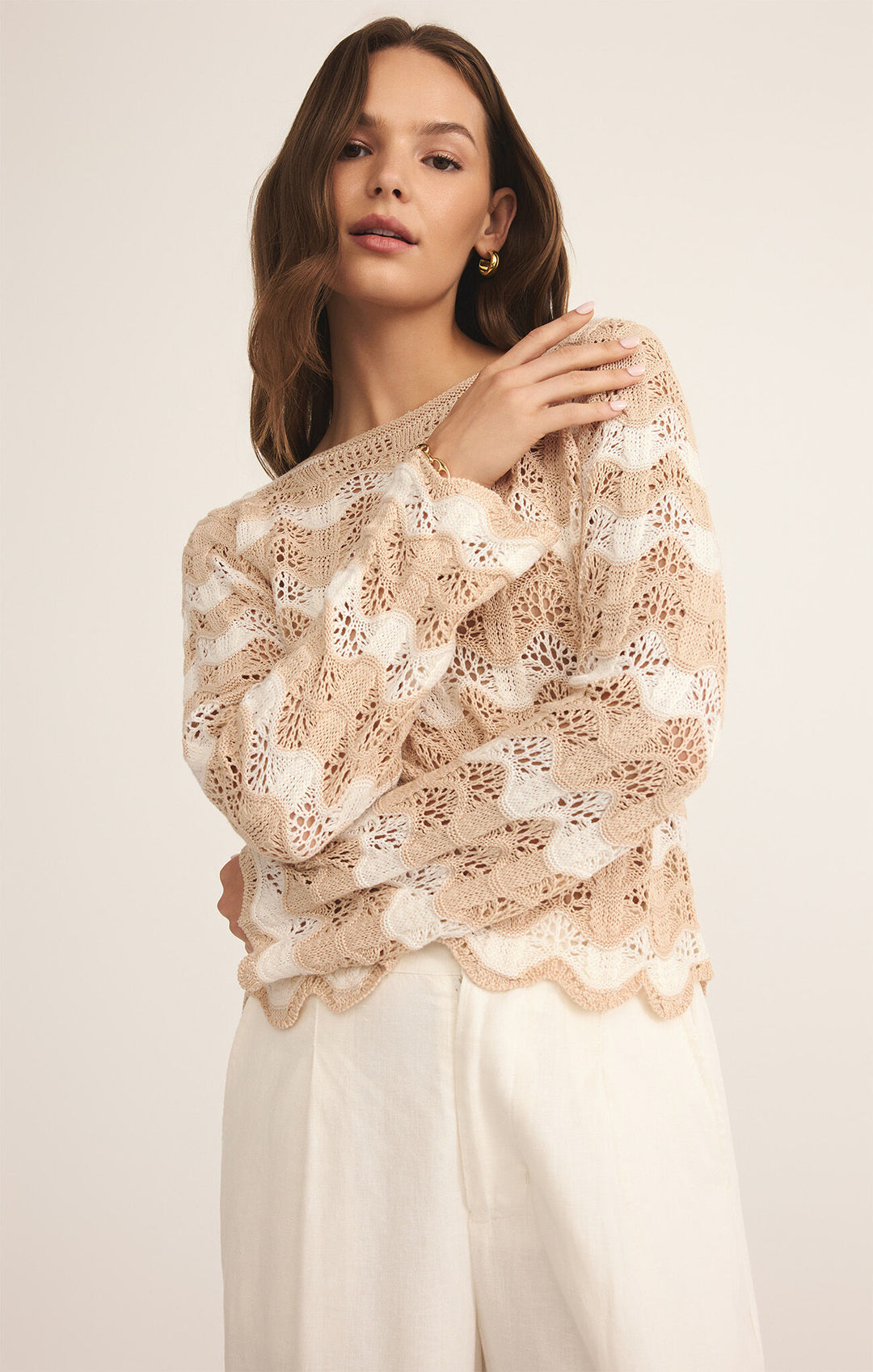 Z Supply Azura Stripe Crochet Sweater