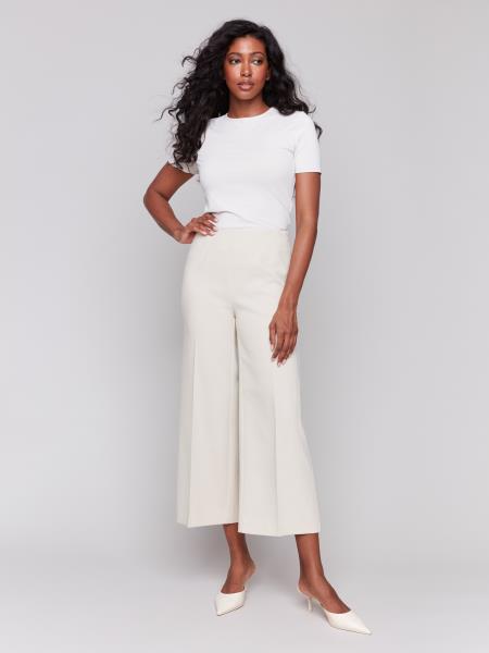 Charlie B Wide Leg Pant with Side Zipper
