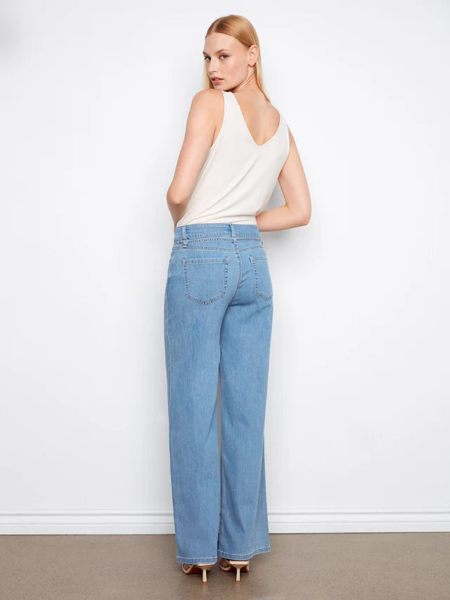 Charlie B Belted Wide Leg Jeans