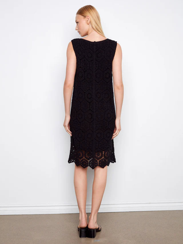 Charlie B Cotton Crochet Sleeveless Dress
