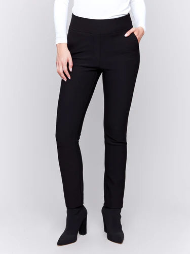 Charlie B Crepe Slim Fit Dress Pants