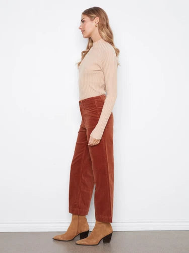 Charlie B Cropped Wide Leg Colored Pants With Patch Pockets