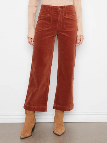 Charlie B Cropped Wide Leg Colored Pants With Patch Pockets
