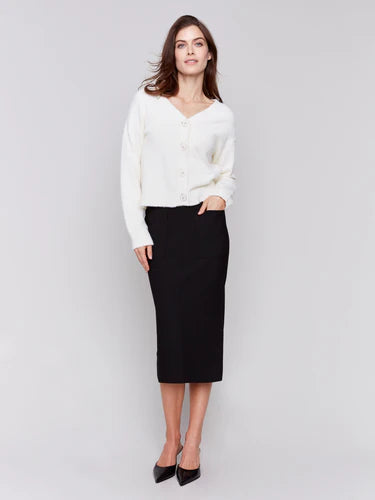 Charlie B Gutsy Crepe Skirt with Patch Pockets