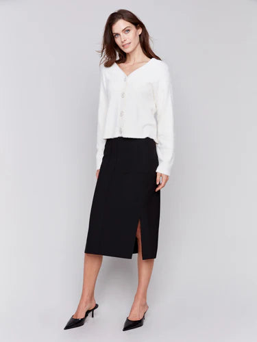 Charlie B Gutsy Crepe Skirt with Patch Pockets