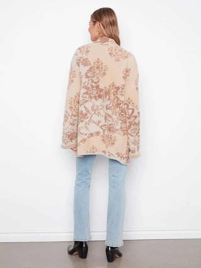 Charlie B Wide Sleeve Cardigan With Patch Pocket