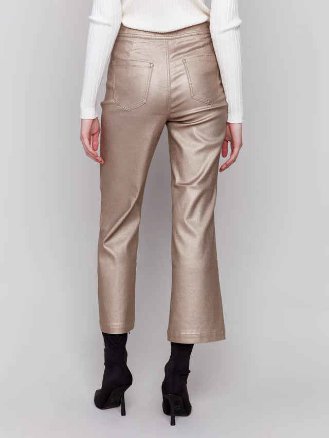 Charlie B Shimmery Twill Pull On Pant w/ Welt Pocket