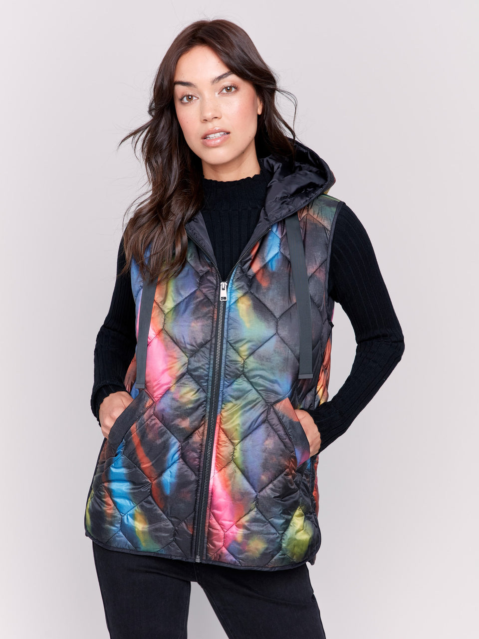 Charlie B Printed Hexagon Quilted Vest