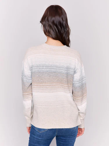 Charlie B Crew Neck Sweater with Side Buttons