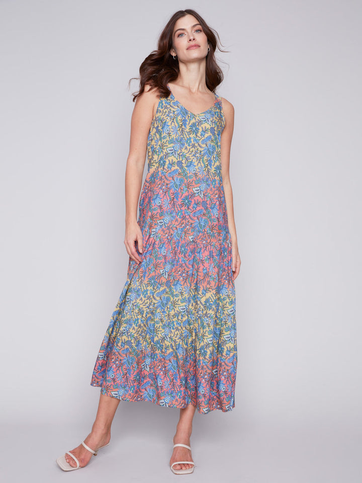 Charlie B Sleeveless Tiered Maxi Dress