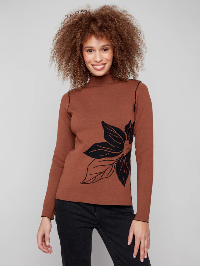Charlie B Reversible Mock Neck Sweater