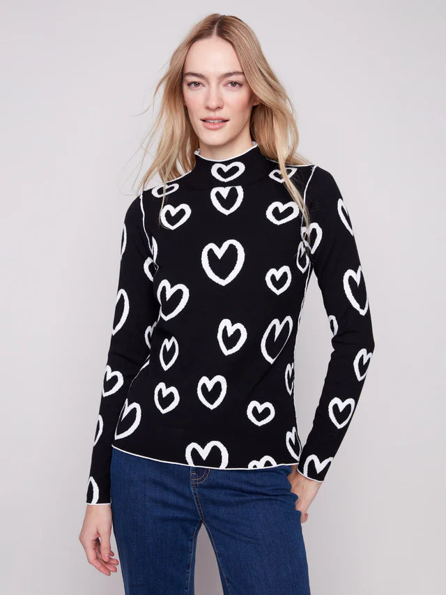 Charlie B Reversible Mock Neck Sweater