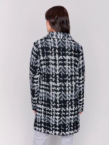 Charlie B Straight Cut Bouclé Knit Coat