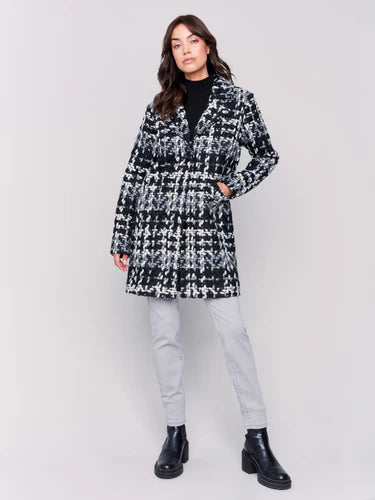 Charlie B Straight Cut Bouclé Knit Coat