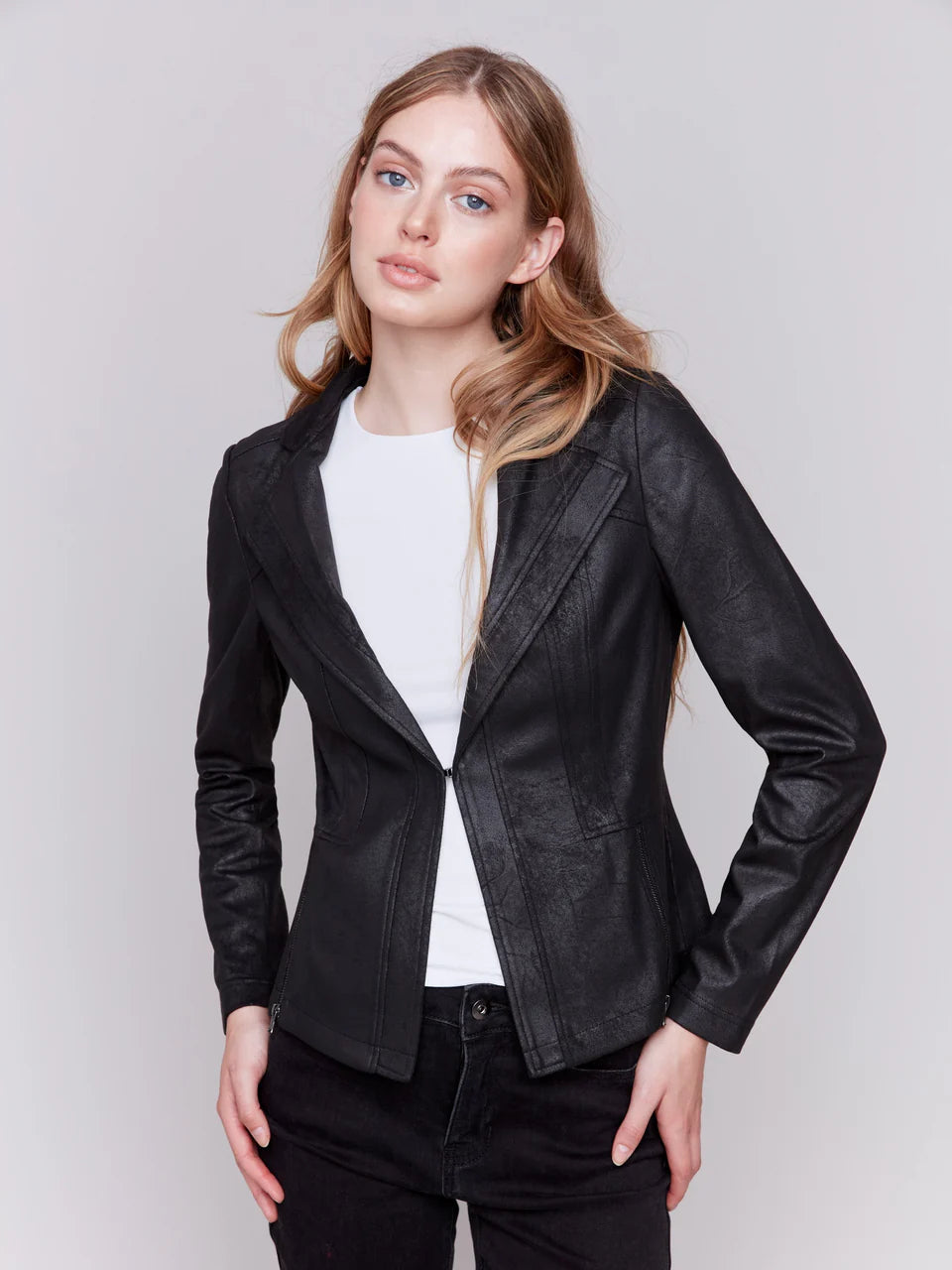 Charlie B Vintage Faux Leather Motorcycle Jacket