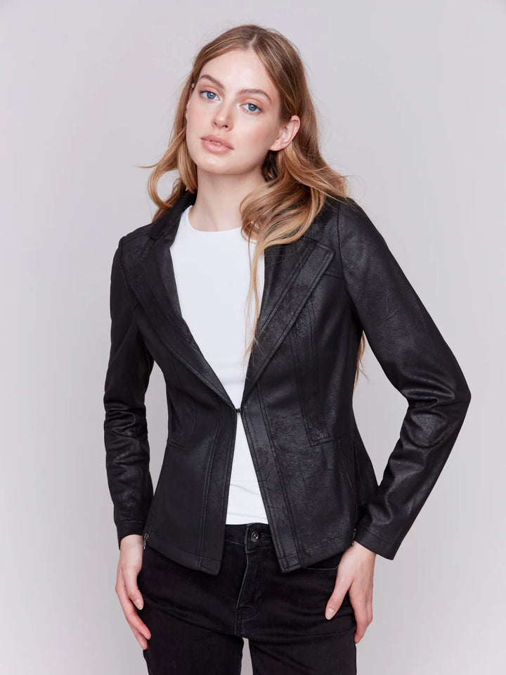 Charlie B Vintage Faux Leather Motorcycle Jacket