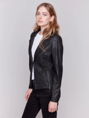 Charlie B Vintage Faux Leather Motorcycle Jacket