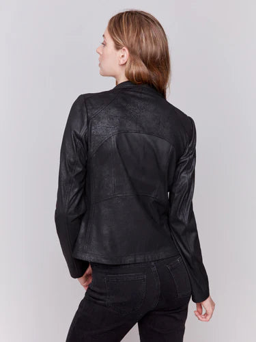 Charlie B Vintage Faux Leather Motorcycle Jacket