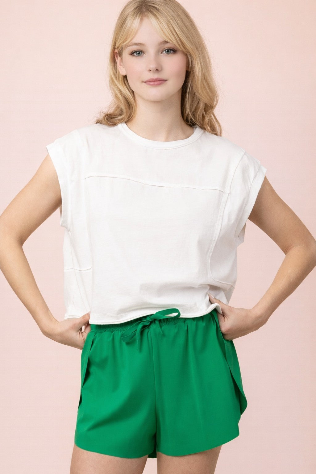 Very J Mineral Washed Sleeveless Knit Top