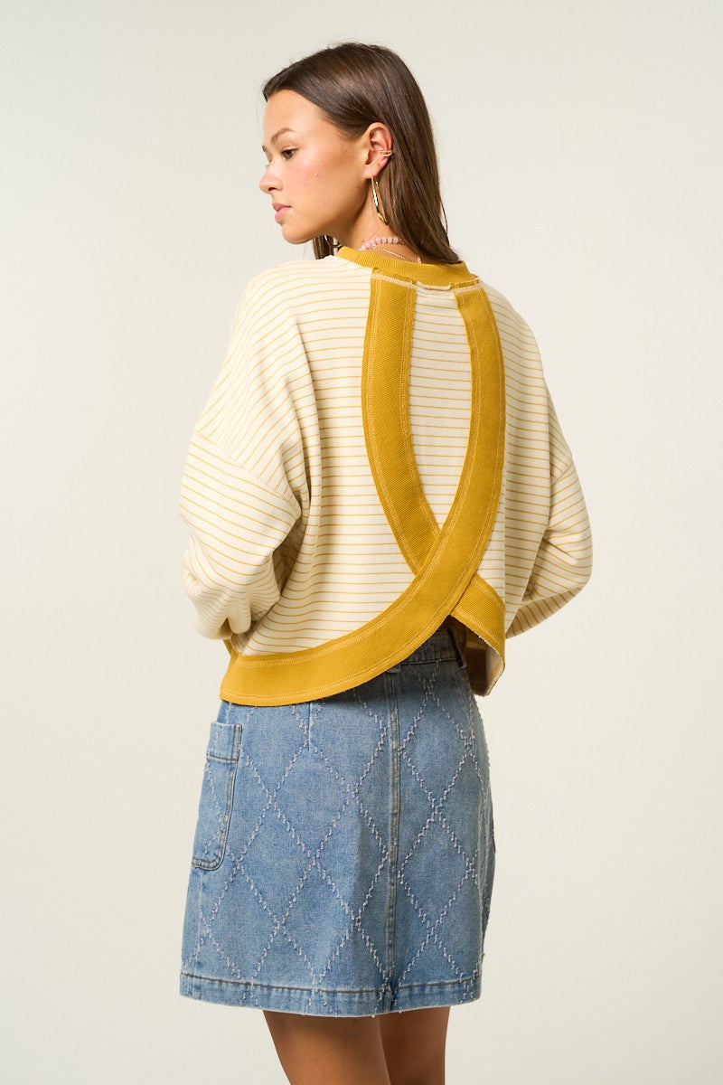 The Greii Striped Sweatshirt With Back Cross Detail