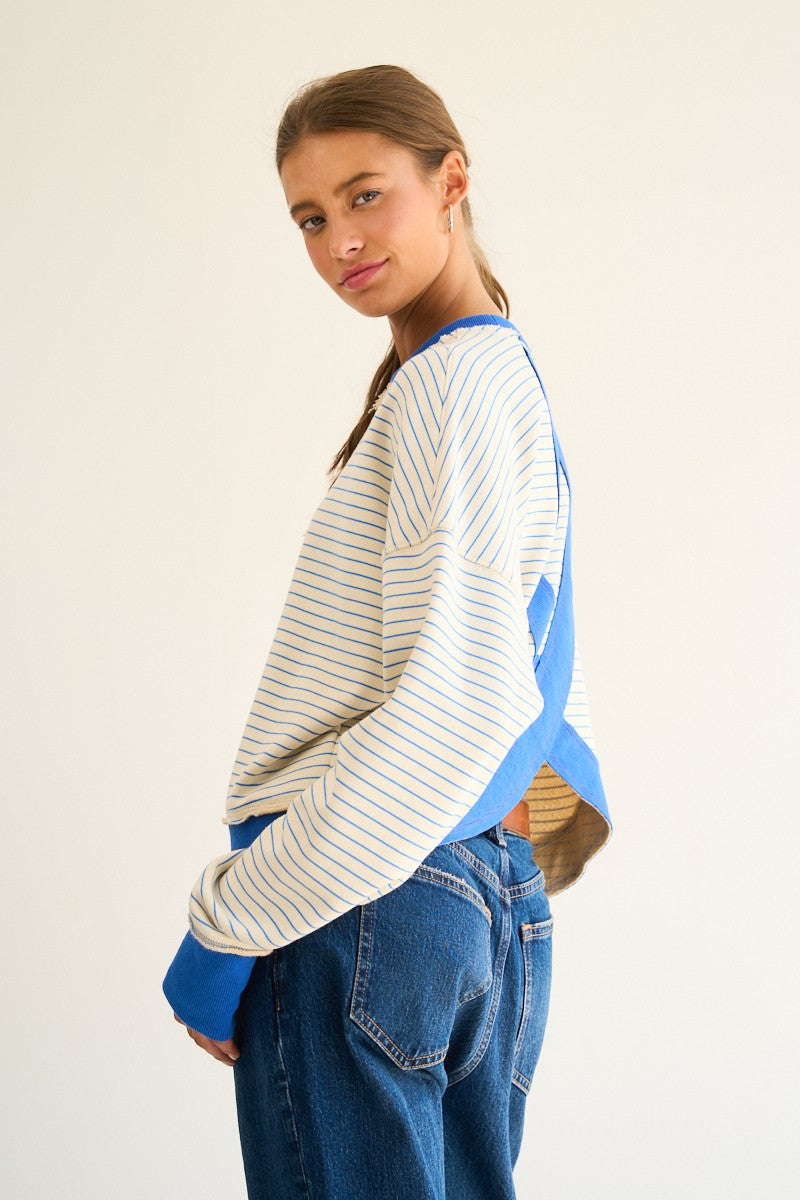 The Greii Striped Sweatshirt With Back Cross Detail