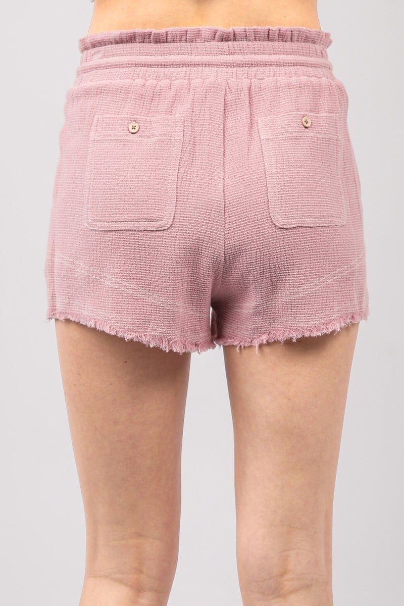 Very J High Waisted Trayed Hem Shorts