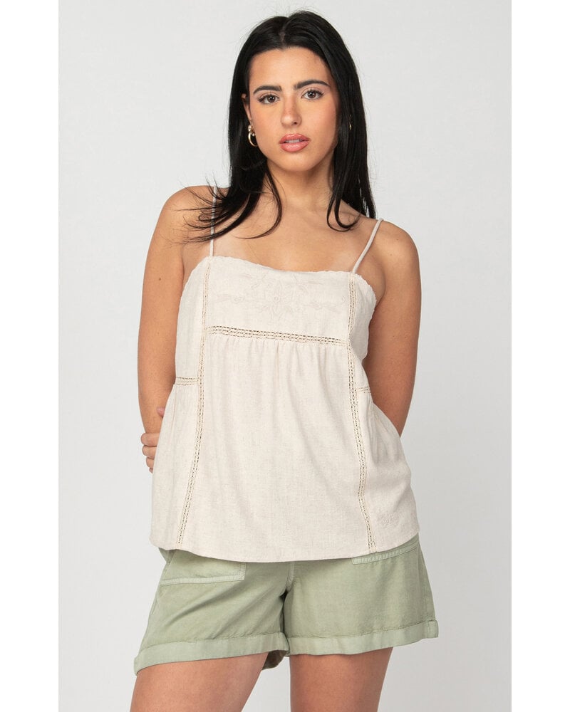 Dex Embroidered Linen Blend Tank