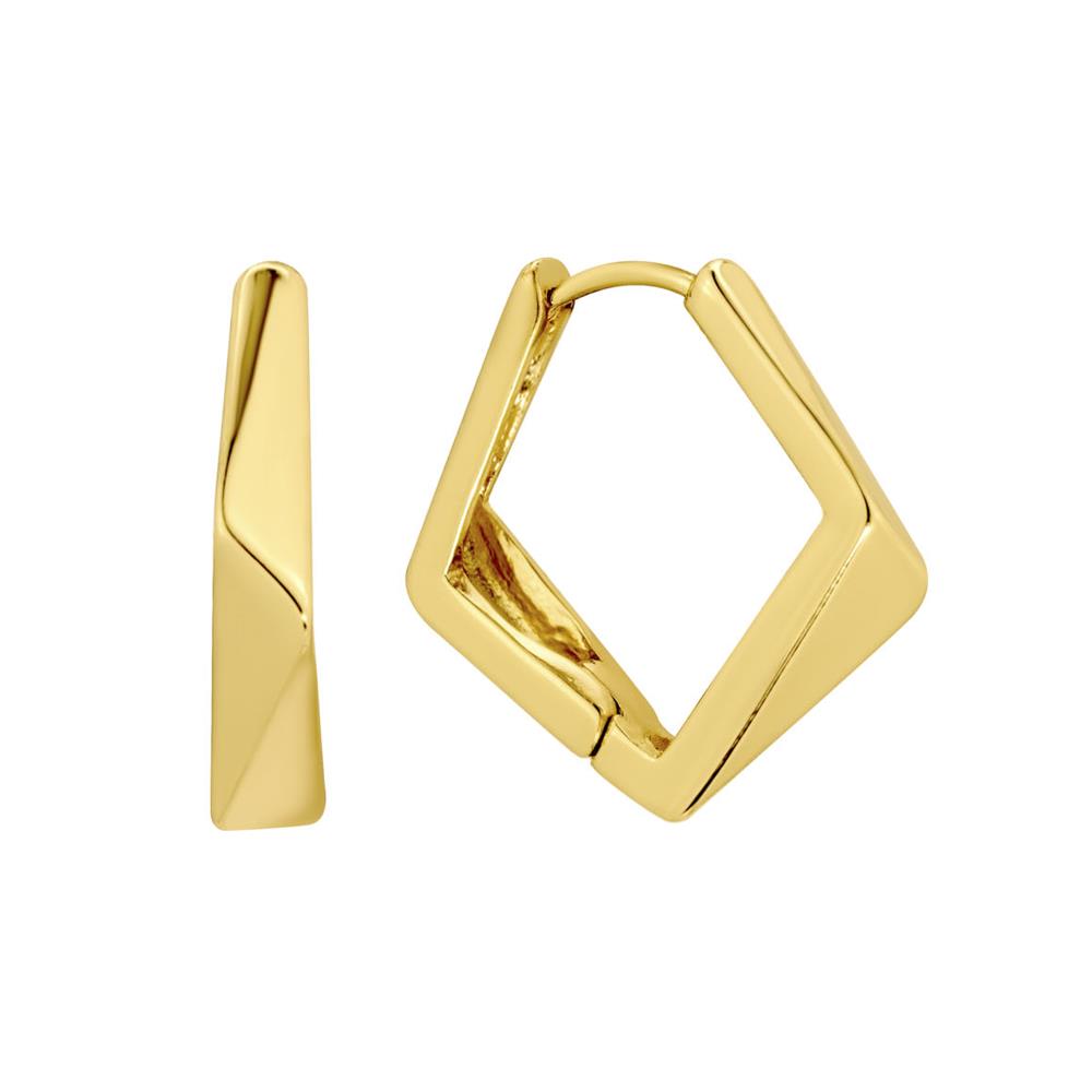 Joia Metal Diamond Shape Huggie Earrings