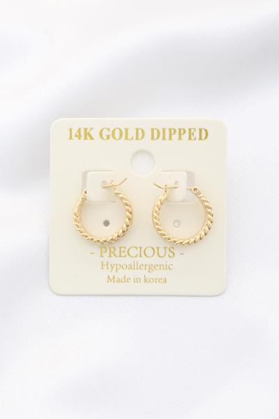 Joia Twist Double Hoop 14k Gold Dipped Earrings