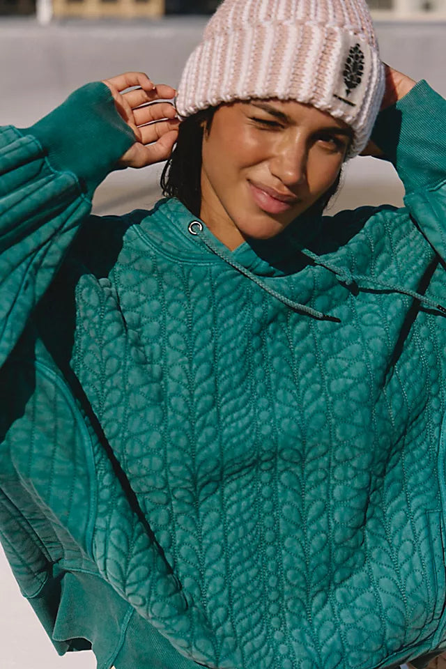 Free People Sprint to the Finish Quilted Hoodie