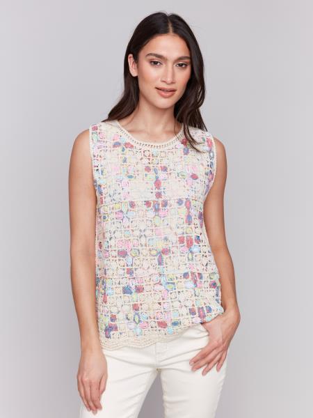 Charlie B Sleeveles Crochet Top