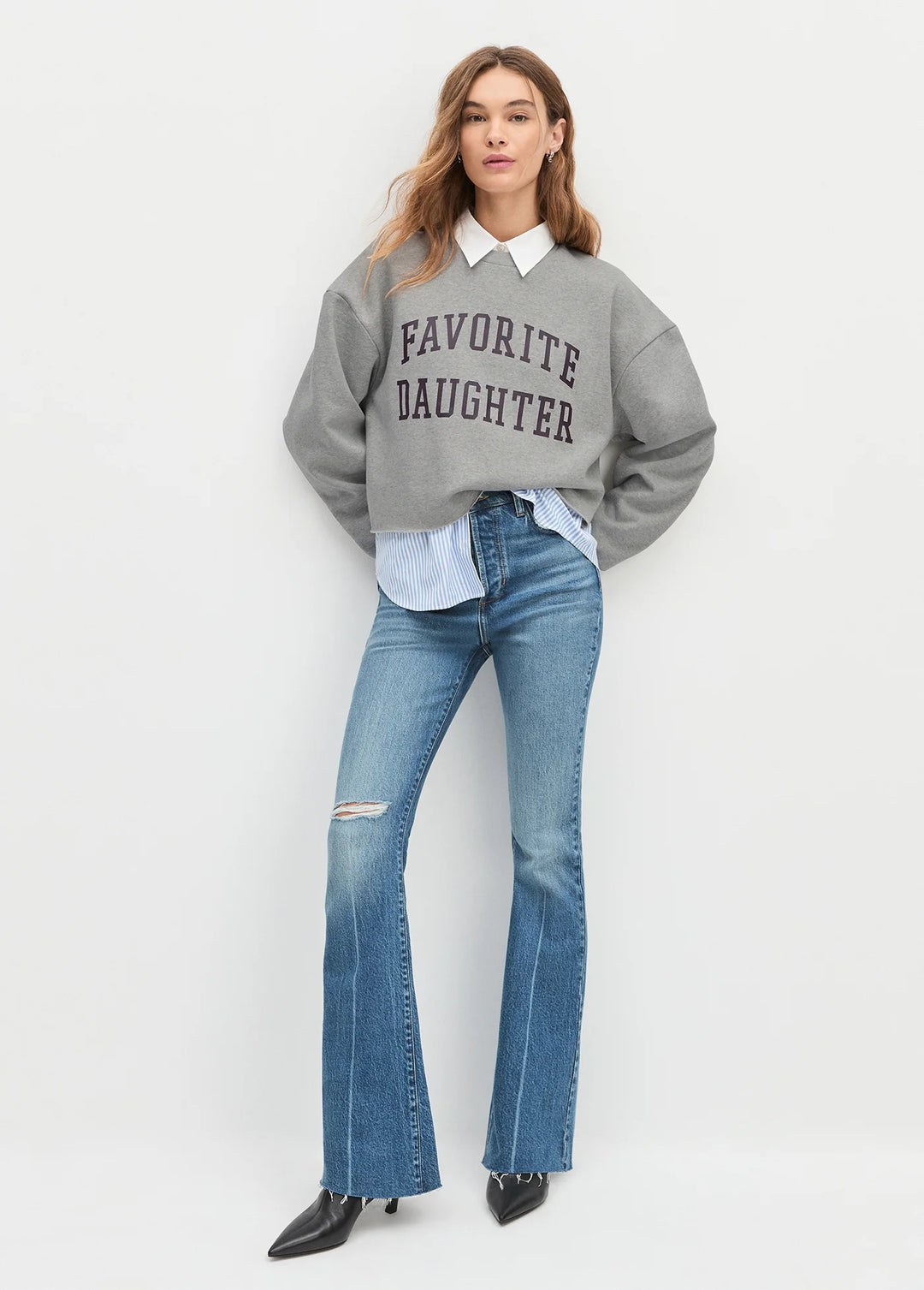 Favorite Daughter Cropped Collegiate Sweatshirt